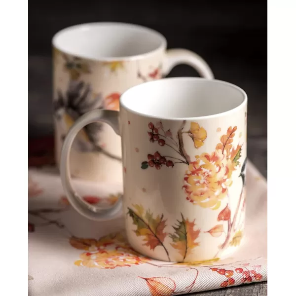 Maison d Hermine Coffee Mug with Handles Easy to Hold 15 Oz Fine Bone China Mug Pack of Two for Hot Beverages Cappuccino Cocoa Milk Other Liquid Office Colmar17  Kelim