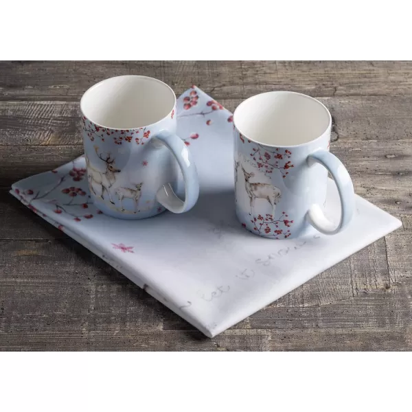 Maison d Hermine Coffee Mug with Handles Easy to Hold 15 Oz Fine Bone China Mug Pack of Two for Hot Beverages Cappuccino Cocoa Milk Other Liquid Office Colmar24  Fairytale Forest