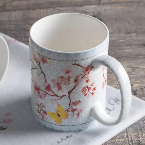 Maison d Hermine Coffee Mug with Handles Easy to Hold 15 Oz Fine Bone China Mug Pack of Two for Hot Beverages Cappuccino Cocoa Milk Other Liquid Office Colmar21  Blossoms In Spring  Sakura