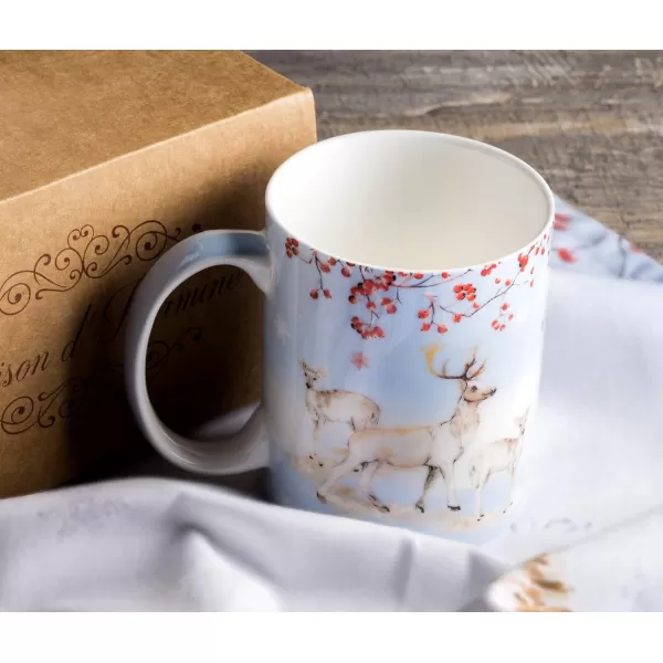 Maison d Hermine Coffee Mug with Handles Easy to Hold 15 Oz Fine Bone China Mug Pack of Two for Hot Beverages Cappuccino Cocoa Milk Other Liquid Office Colmar24  Fairytale Forest