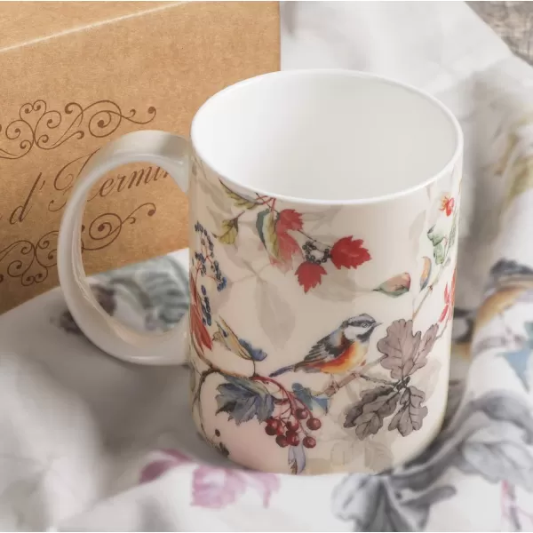 Maison d Hermine Coffee Mug with Handles Easy to Hold 15 Oz Fine Bone China Mug Pack of Two for Hot Beverages Cappuccino Cocoa Milk Other Liquid Office Colmar06  Equinoxe  Beige  Beige