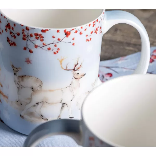 Maison d Hermine Coffee Mug with Handles Easy to Hold 15 Oz Fine Bone China Mug Pack of Two for Hot Beverages Cappuccino Cocoa Milk Other Liquid Office Colmar24  Fairytale Forest