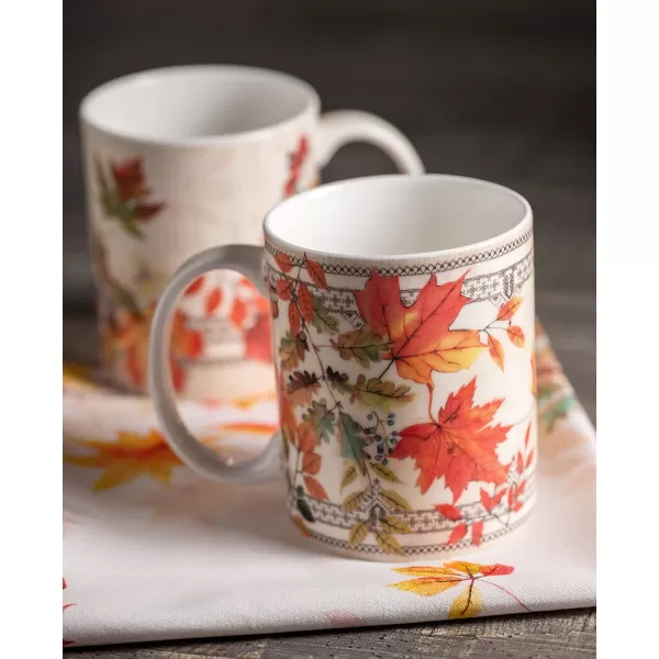 Maison d Hermine Coffee Mug with Handles Easy to Hold 15 Oz Fine Bone China Mug Pack of Two for Hot Beverages Cappuccino Cocoa Milk Other Liquid Office Colmar11  Amarante