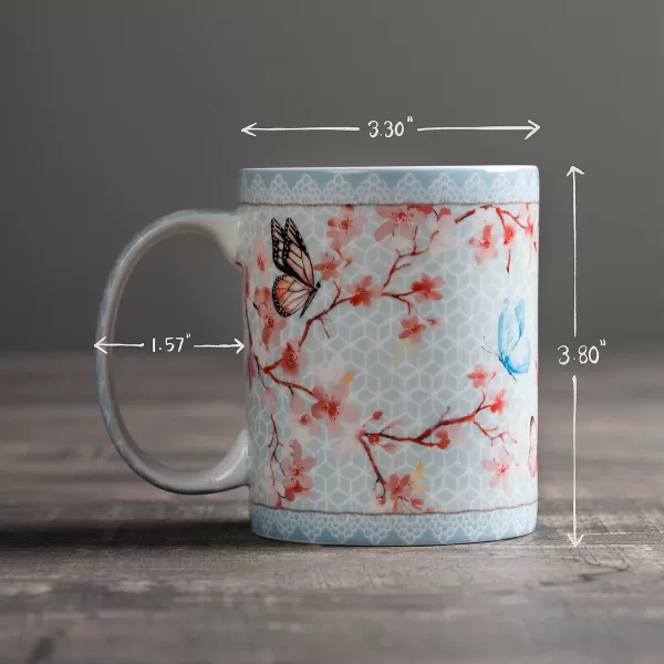 Maison d Hermine Coffee Mug with Handles Easy to Hold 15 Oz Fine Bone China Mug Pack of Two for Hot Beverages Cappuccino Cocoa Milk Other Liquid Office Colmar21  Blossoms In Spring  Sakura