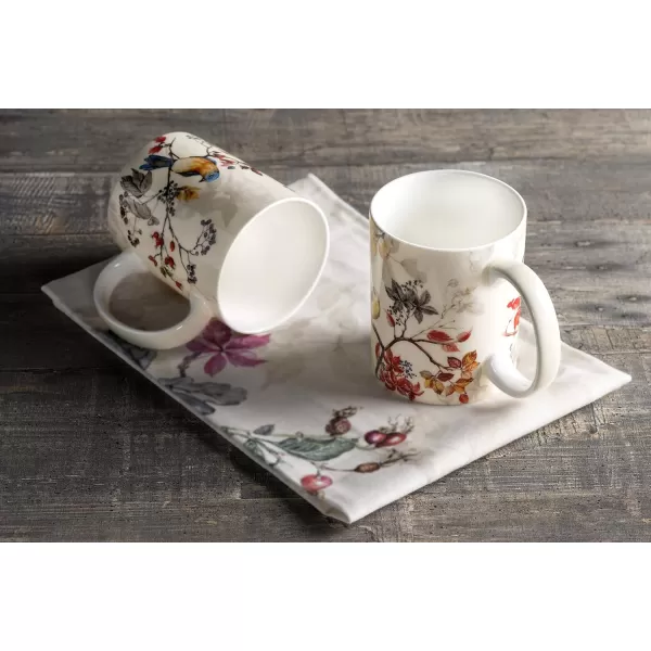 Maison d Hermine Coffee Mug with Handles Easy to Hold 15 Oz Fine Bone China Mug Pack of Two for Hot Beverages Cappuccino Cocoa Milk Other Liquid Office Colmar06  Equinoxe  Beige  Beige