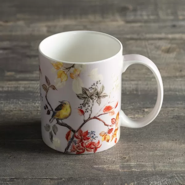 Maison d Hermine Coffee Mug with Handles Fine Bone China Mug Pack of One for Hot Beverages  Coffee Cappuccino Latte Home Office Perfect Gifts for Mothers Day Men ampamp WomenSous  Bois  Foret 12 Oz23  Equinoxe  Grey  Passerine