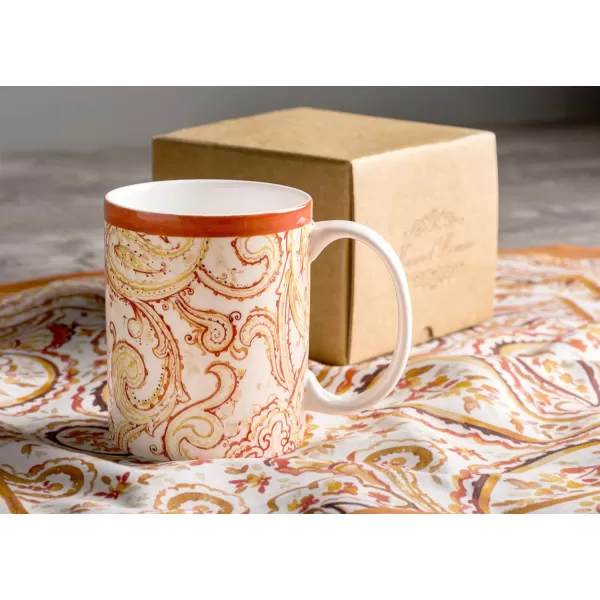 Maison d Hermine Coffee Mug with Handles Fine Bone China Mug Pack of One for Hot Beverages  Coffee Cappuccino Latte Home Office Perfect Gifts for Mothers Day Men ampamp WomenSous  Bois  Foret 12 Oz25  Palatial Paisley  Autumn