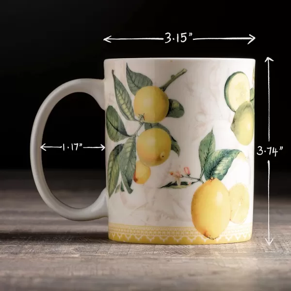 Maison d Hermine Coffee Mug with Handles Fine Bone China Mug Pack of One for Hot Beverages  Coffee Cappuccino Latte Home Office Perfect Gifts for Mothers Day Men ampamp WomenSous  Bois  Foret 12 Oz09  Limoncello  Verna