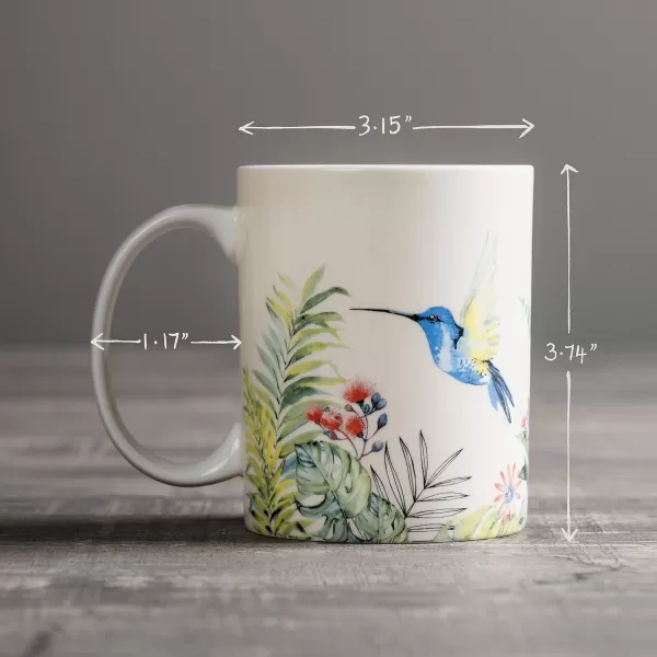 Maison d Hermine Coffee Mug with Handles Fine Bone China Mug Pack of One for Hot Beverages  Coffee Cappuccino Latte Home Office Perfect Gifts for Mothers Day Men ampamp WomenSous  Bois  Foret 12 Oz12  Tropiques  Humming Bird