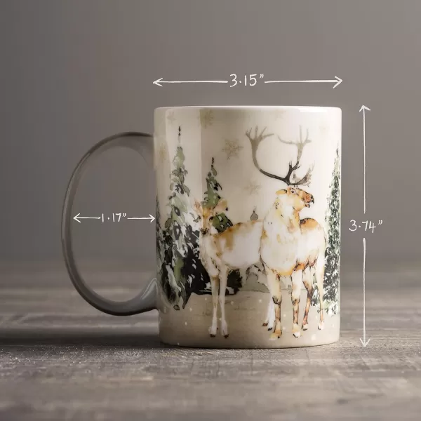 Maison d Hermine Coffee Mug with Handles Fine Bone China Mug Pack of One for Hot Beverages  Coffee Cappuccino Latte Home Office Perfect Gifts for Mothers Day Men ampamp WomenSous  Bois  Foret 12 Oz04  Deer In The Woods  Forest Deer