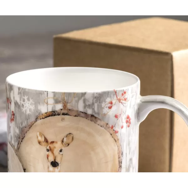 Maison d Hermine Coffee Mug with Handles Fine Bone China Mug Pack of One for Hot Beverages  Coffee Cappuccino Latte Home Office Perfect Gifts for Mothers Day Men ampamp WomenSous  Bois  Foret 12 Oz27  Mountain Life  Winteralp