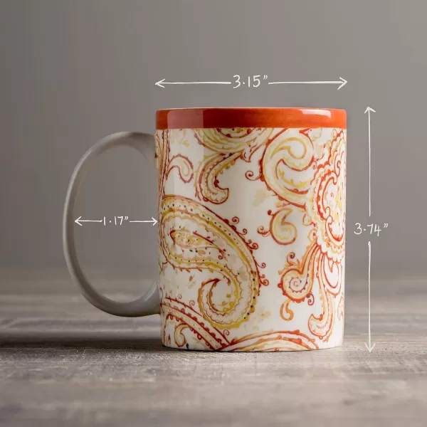 Maison d Hermine Coffee Mug with Handles Fine Bone China Mug Pack of One for Hot Beverages  Coffee Cappuccino Latte Home Office Perfect Gifts for Mothers Day Men ampamp WomenSous  Bois  Foret 12 Oz25  Palatial Paisley  Autumn