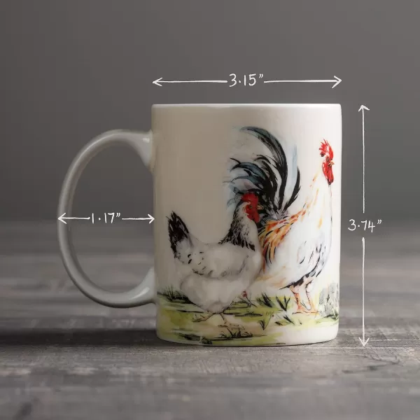 Maison d Hermine Coffee Mug with Handles Fine Bone China Mug Pack of One for Hot Beverages  Coffee Cappuccino Latte Home Office Perfect Gifts for Mothers Day Men ampamp WomenSous  Bois  Foret 12 Oz08  Campagne  Basse Cour