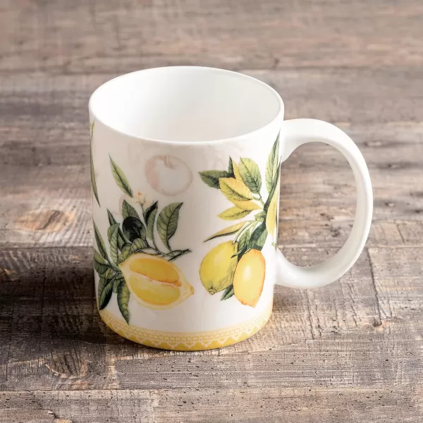 Maison d Hermine Coffee Mug with Handles Fine Bone China Mug Pack of One for Hot Beverages  Coffee Cappuccino Latte Home Office Perfect Gifts for Mothers Day Men ampamp WomenSous  Bois  Foret 12 Oz09  Limoncello  Verna