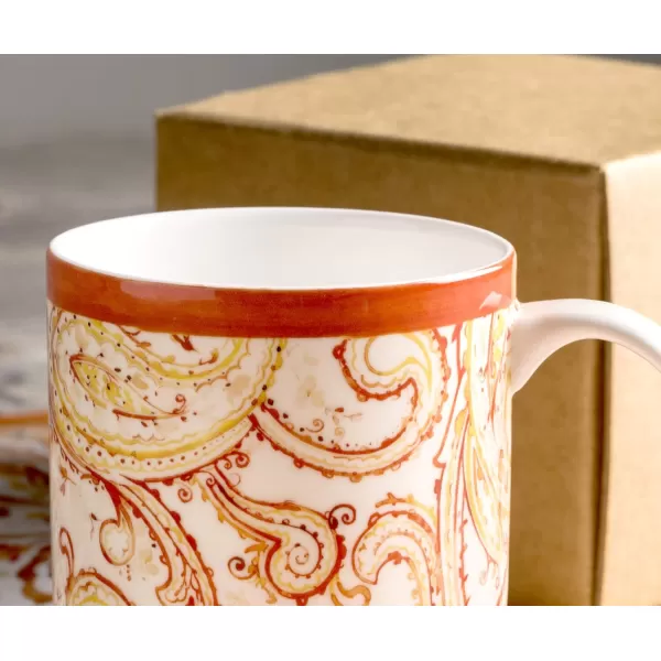 Maison d Hermine Coffee Mug with Handles Fine Bone China Mug Pack of One for Hot Beverages  Coffee Cappuccino Latte Home Office Perfect Gifts for Mothers Day Men ampamp WomenSous  Bois  Foret 12 Oz25  Palatial Paisley  Autumn