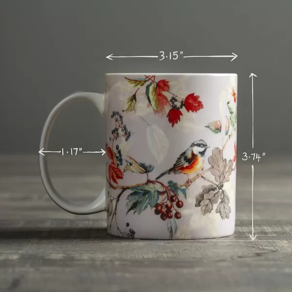 Maison d Hermine Coffee Mug with Handles Fine Bone China Mug Pack of One for Hot Beverages  Coffee Cappuccino Latte Home Office Perfect Gifts for Mothers Day Men ampamp WomenSous  Bois  Foret 12 Oz23  Equinoxe  Grey  Passerine