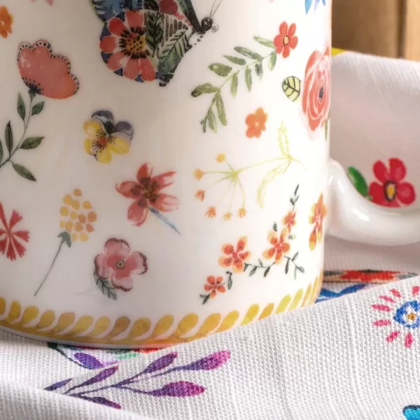 Maison d Hermine Coffee Mug with Handles Fine Bone China Mug Pack of One for Hot Beverages  Coffee Cappuccino Latte Home Office Perfect Gifts for Mothers Day Men ampamp WomenSous  Bois  Foret 12 Oz28  Happy Florals  Sweety  Summer Morning