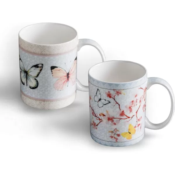 Maison d Hermine Coffee Mug with Handles Easy to Hold 12 Oz Fine Bone China Mug Pack of Two for Hot Beverages Cappuccino Cocoa Milk Other Liquid Office Botanical Fresh  Meadow21  Blossoms In Spring