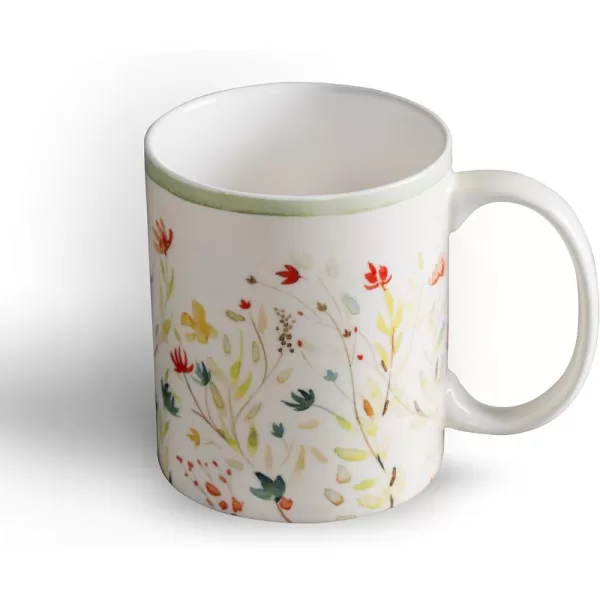 Maison d Hermine Coffee Mug with Handles Easy to Hold 15 Oz Fine Bone China Mug Pack of One for Hot Beverages Cappuccino Cocoa Milk Other Liquid Office Kelim  Last Days of Summer02  Colmar  Green