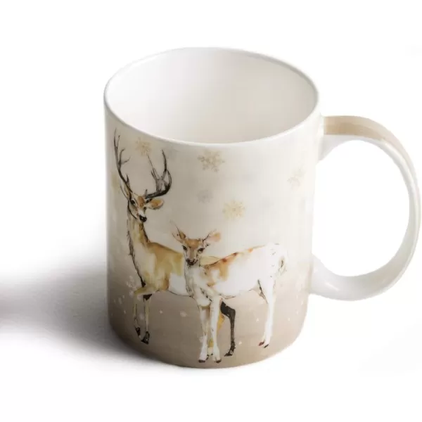 Maison d Hermine Coffee Mug with Handles Easy to Hold 15 Oz Fine Bone China Mug Pack of One for Hot Beverages Cappuccino Cocoa Milk Other Liquid Office Kelim  Last Days of Summer04  Deer In The Woods  Oh Deer