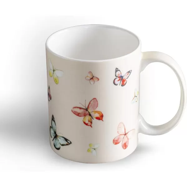 Maison d Hermine Coffee Mug with Handles Easy to Hold 15 Oz Fine Bone China Mug Pack of One for Hot Beverages Cappuccino Cocoa Milk Other Liquid Office Kelim  Last Days of Summer05  Botanical Fresh  Butterflies