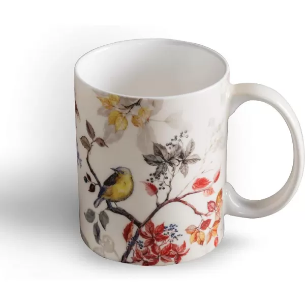 Maison d Hermine Coffee Mug with Handles Easy to Hold 15 Oz Fine Bone China Mug Pack of One for Hot Beverages Cappuccino Cocoa Milk Other Liquid Office Kelim  Last Days of Summer06  Equinoxe  Beige  Passerine