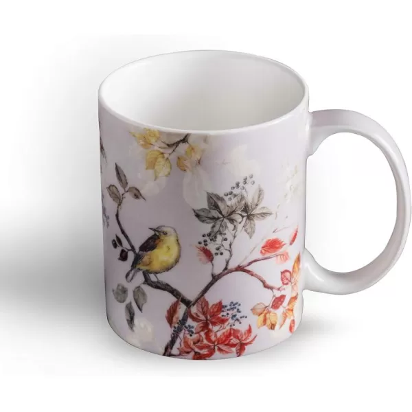 Maison d Hermine Coffee Mug with Handles Fine Bone China Mug Pack of One for Hot Beverages  Coffee Cappuccino Latte Home Office Perfect Gifts for Mothers Day Men ampamp WomenSous  Bois  Foret 12 Oz23  Equinoxe  Grey  Passerine