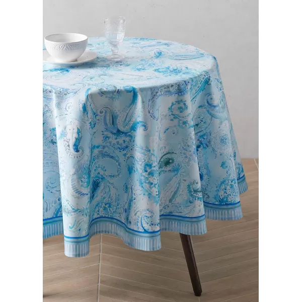 imageMaison d Hermine 100 Cotton Table Cover  70quot Diameter Round Decorative Tablecloth  Washable Tablecloths for Wedding Dining Home Farmhouse ampamp Party  Mosaic Collection70 Round