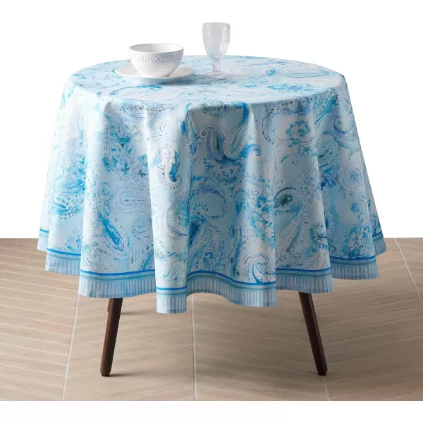 imageMaison d Hermine 100 Cotton Table Cover  70quot Diameter Round Decorative Tablecloth  Washable Tablecloths for Wedding Dining Home Farmhouse ampamp Party  Mosaic Collection70 Round