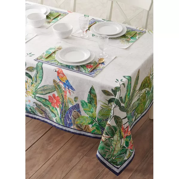 imageMaison d Hermine 100 Cotton Table Cover  70quotx70quot Square Decorative Tablecloth  Tablecloths for Dining Wedding Baby Shower Home Farmhouse Kitchen ampamp Parties  Mosaic Collection90 x 70 Rectangular