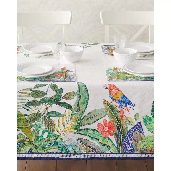 imageMaison d Hermine 100 Cotton Table Cover  70quotx70quot Square Decorative Tablecloth  Tablecloths for Dining Wedding Baby Shower Home Farmhouse Kitchen ampamp Parties  Mosaic Collection70 x 70 Square