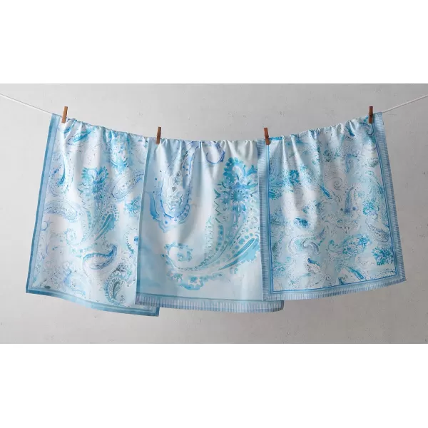 imageMaison d Hermine Kitchen Towel 100 Combed Cotton Premium Set of 3 Soft Easter Bar Towel MultiPurpose Dish Cloth for Dining Buffet Parties ampamp Camping  MosaicPaisley Blues