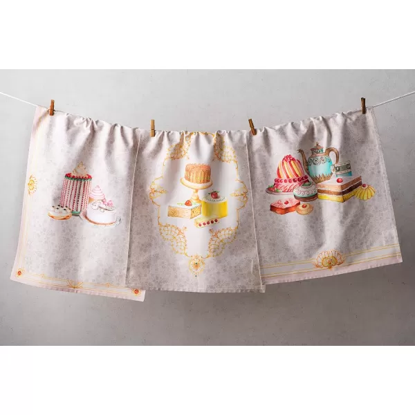 imageMaison d Hermine Kitchen Towel 100 Combed Cotton Premium Set of 3 Soft Easter Bar Towel MultiPurpose Dish Cloth for Dining Buffet Parties ampamp Camping  MosaicPastries