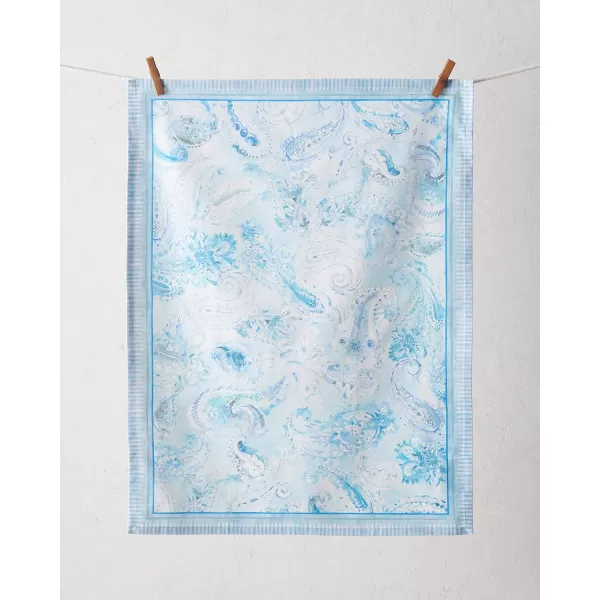 imageMaison d Hermine Kitchen Towel 100 Combed Cotton Premium Set of 3 Soft Easter Bar Towel MultiPurpose Dish Cloth for Dining Buffet Parties ampamp Camping  MosaicPaisley Blues