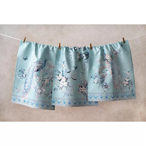 imageMaison d Hermine Kitchen Towel 100 Combed Cotton Premium Set of 3 Soft Easter Bar Towel MultiPurpose Dish Cloth for Dining Buffet Parties ampamp Camping  MosaicPeacock Utopia  Pastel Turquoise