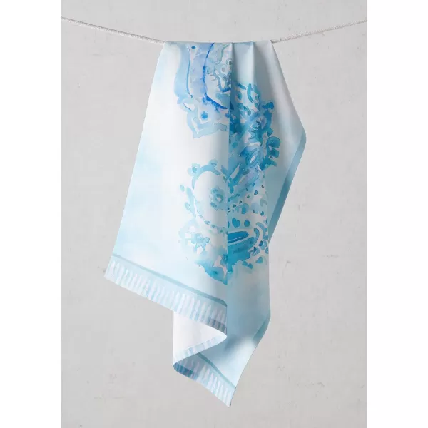 imageMaison d Hermine Kitchen Towel 100 Combed Cotton Premium Set of 3 Soft Easter Bar Towel MultiPurpose Dish Cloth for Dining Buffet Parties ampamp Camping  MosaicPaisley Blues