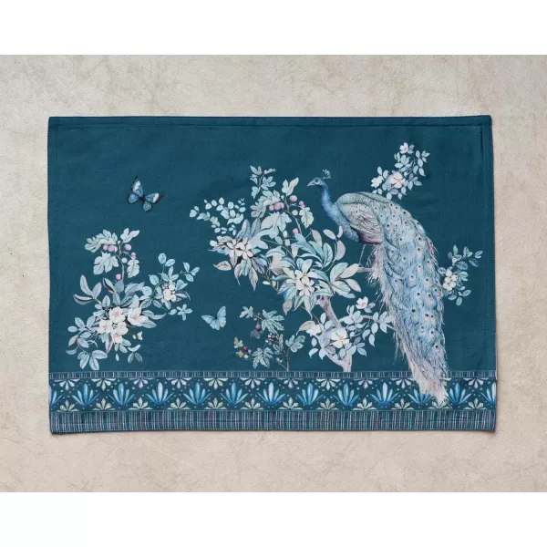 imageMaison d Hermine Placemats 100 Combed Cotton Premium Set of 4 Dinner Placemat Decorative Washable Cloth Placemat Dining Buffet Parties ampamp Camping  Mosaic 13quotx19quotPeacock Utopia  Deep Sea