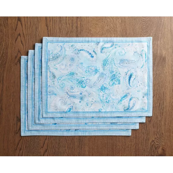 imageMaison d Hermine Placemats 100 Combed Cotton Premium Set of 4 Dinner Placemat Decorative Washable Cloth Placemat Dining Buffet Parties ampamp Camping  Mosaic 13quotx19quotPaisley Blues