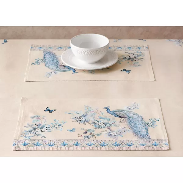 imageMaison d Hermine Placemats 100 Combed Cotton Premium Set of 4 Dinner Placemat Decorative Washable Cloth Placemat Dining Buffet Parties ampamp Camping  Mosaic 13quotx19quotPeacock Utopia  Sandy Beach