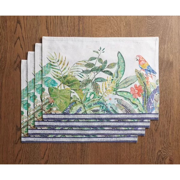 imageMaison d Hermine Placemats 100 Combed Cotton Premium Set of 4 Dinner Placemat Decorative Washable Cloth Placemat Dining Buffet Parties ampamp Camping  Mosaic 13quotx19quotMosaic