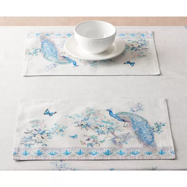 imageMaison d Hermine Placemats 100 Combed Cotton Premium Set of 4 Dinner Placemat Decorative Washable Cloth Placemat Dining Buffet Parties ampamp Camping  Mosaic 13quotx19quotPeacock Utopia  Original