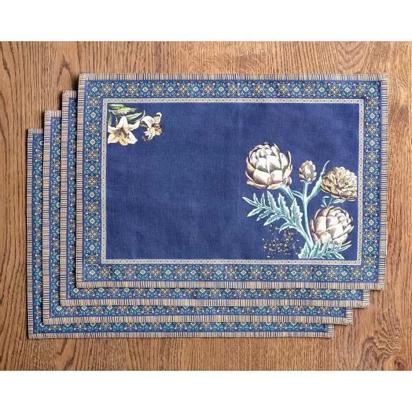 imageMaison d Hermine Placemats 100 Combed Cotton Premium Set of 4 Dinner Placemat Decorative Washable Cloth Placemat Dining Buffet Parties ampamp Camping  Mosaic 13quotx19quotArtichoke