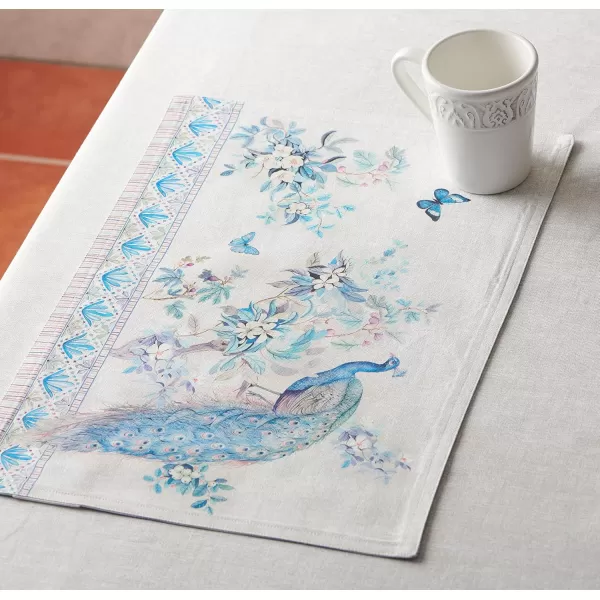 imageMaison d Hermine Placemats 100 Combed Cotton Premium Set of 4 Dinner Placemat Decorative Washable Cloth Placemat Dining Buffet Parties ampamp Camping  Mosaic 13quotx19quotPeacock Utopia  Original