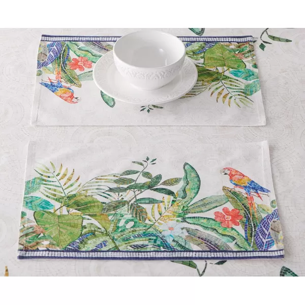 imageMaison d Hermine Placemats 100 Combed Cotton Premium Set of 4 Dinner Placemat Decorative Washable Cloth Placemat Dining Buffet Parties ampamp Camping  Mosaic 13quotx19quotMosaic