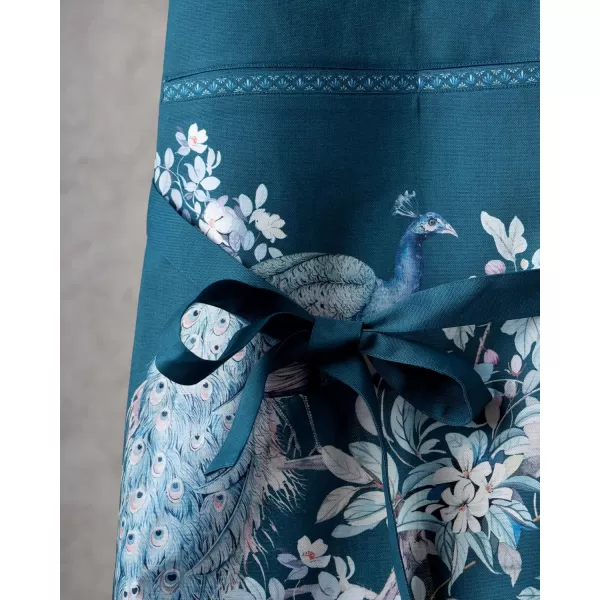 imageMaison d Hermine Premium 100 Combed Cotton Kitchen Easter Chef Apron with an Adjustable Neck with Long Ties for Women MenPeacock Uthopia  Deep Sea