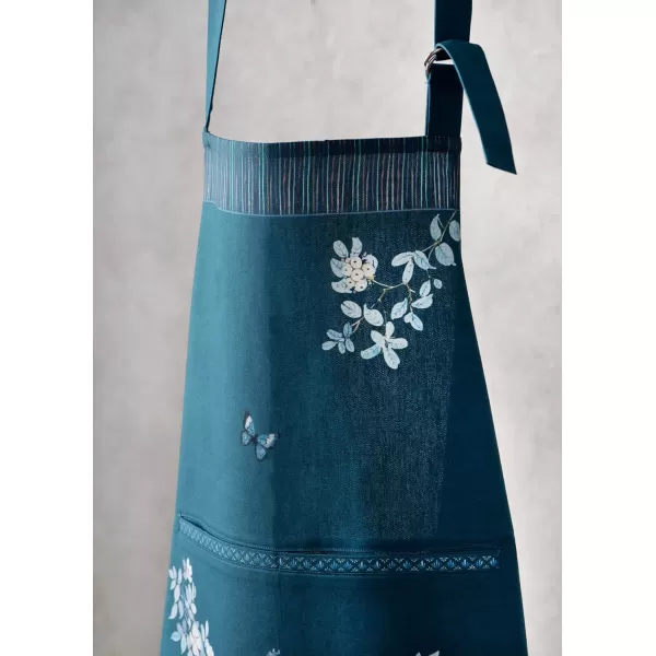 imageMaison d Hermine Premium 100 Combed Cotton Kitchen Easter Chef Apron with an Adjustable Neck with Long Ties for Women MenPeacock Uthopia  Deep Sea