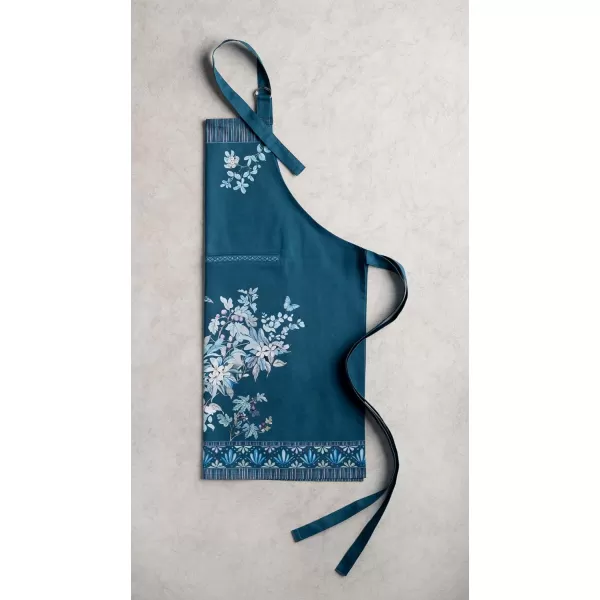 imageMaison d Hermine Premium 100 Combed Cotton Kitchen Easter Chef Apron with an Adjustable Neck with Long Ties for Women MenPeacock Uthopia  Deep Sea