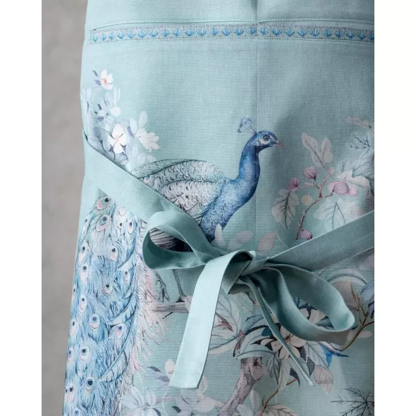 imageMaison d Hermine Premium 100 Combed Cotton Kitchen Easter Chef Apron with an Adjustable Neck with Long Ties for Women MenPeacock Uthopia  Pastel Turquoise