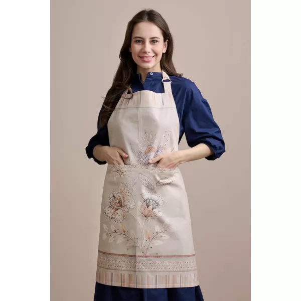 imageMaison d Hermine Premium 100 Combed Cotton Kitchen Easter Chef Apron with an Adjustable Neck with Long Ties for Women MenSociety Florals