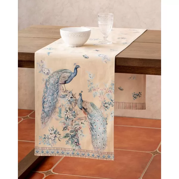 imageMaison d Hermine Table Runner 100 Combed Cotton Premium 1450 Inch x 72 Inch Decorative Runner Table Runners Dining Kitchen Parties ampamp Camping Mosaic Double LayerPeacock Utopia  Sandy Beach